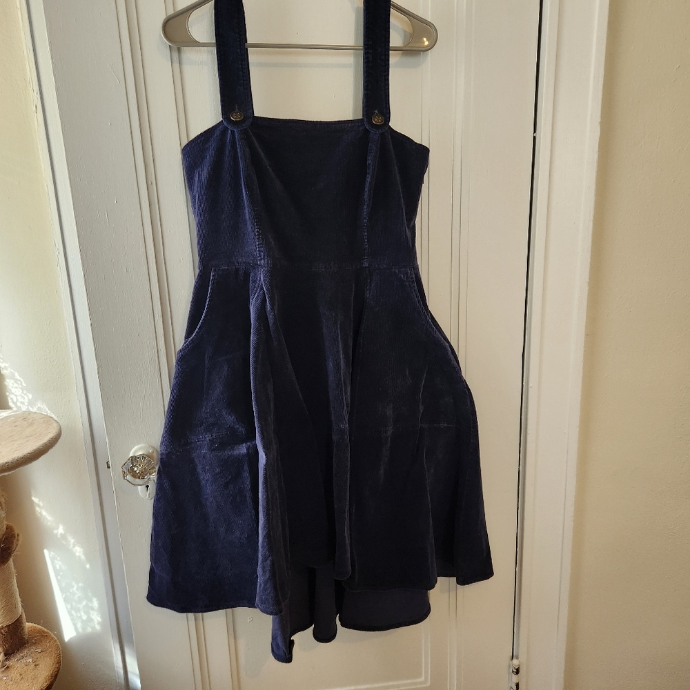 Modcloth x Bright and Beautiful Corduroy Charisma A-Line Midi Dress in Navy